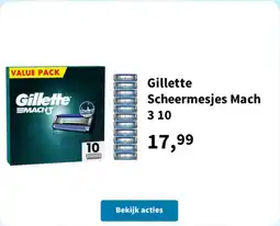 Plein.nl Gillette scheermesjes mach 3 10 aanbieding