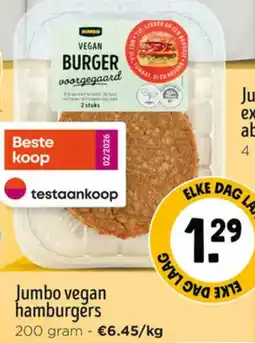 Jumbo Jumbo vegan hamburgers aanbieding
