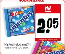 Jumbo Mentos fruit & mint 7+1 aanbieding