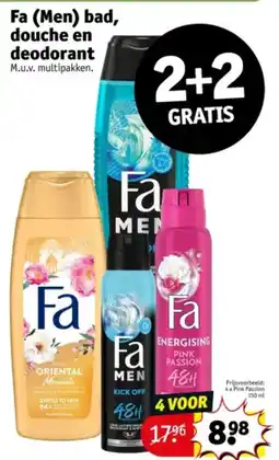 Kruidvat Fa Men bad douche en deodorant aanbieding