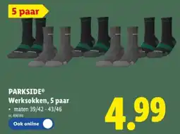 Lidl Werksokken, 5 paar aanbieding