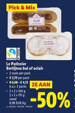 Lidl Berlijnse bol of eclair aanbieding
