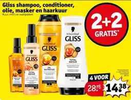 Kruidvat Gliss shampoo, conditioner, olie, masker en haarkuur aanbieding