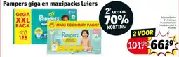 Kruidvat Pampers giga en maxipacks luiers aanbieding