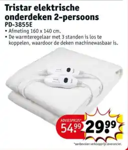 Kruidvat Tristar elektrische onderdeken 2-persoons aanbieding