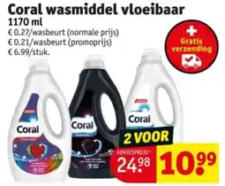 Kruidvat Coral wasmiddel vloeibaar aanbieding