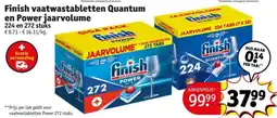 Kruidvat Finish vaatwastabletten Quantum en Power jaarvolume aanbieding