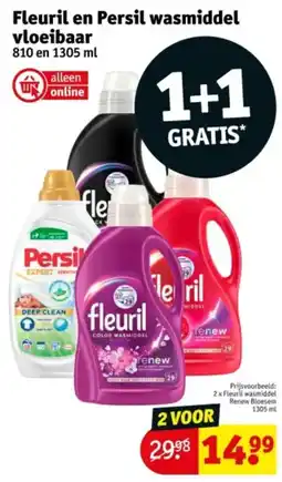 Kruidvat Fleuril en Persil wasmiddel vloeibaar aanbieding