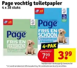 Kruidvat Page vochtig toiletpapier aanbieding
