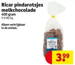 Kruidvat Ricar pindarotsjes melkchocolade aanbieding