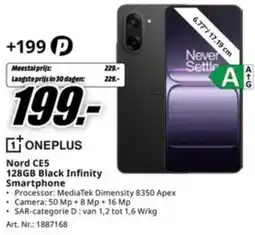 MediaMarkt OnePlus Nord CE5 Black Infinity Smartphone aanbieding
