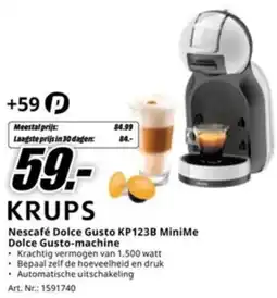MediaMarkt Krups Nescafé Dolce Gusto KP123B MiniMe Dolce Gusto-machine aanbieding