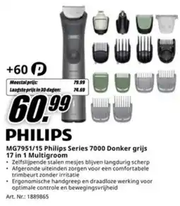 MediaMarkt Philips MG7951/15 Philips Series 7000 Donker grijs 17 in 1 Multigroom aanbieding
