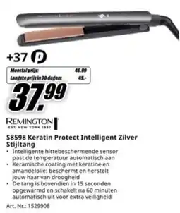 MediaMarkt Remington S8598 Keratin Protect Intelligent Zilver Stijltang aanbieding