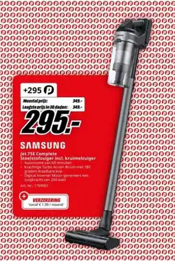 MediaMarkt Samsung Jet 75E Complete Steelstofzuiger incl. kruimelzuiger aanbieding