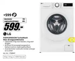 MediaMarkt LG F4DR3096N3W TurboWash Was-droogcombinatie aanbieding