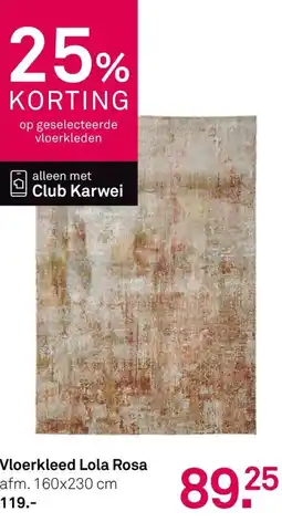Karwei Vloerkleed Lola Rosa aanbieding