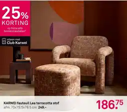 Karwei Karwei fauteuil lea terracotta stof aanbieding