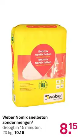 Karwei Weber nomix snelbeton zonder mengen³ aanbieding