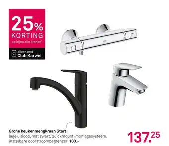 Karwei Grohe keukenmengkraan Start aanbieding