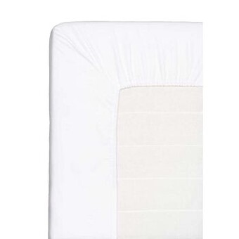 Leen Bakker Hoeslaken topdekmatras - wit - 90x200 cm - Leen Bakker aanbieding