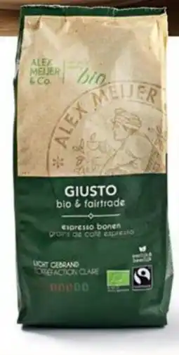 Sligro Alex meijer espressobonen gusto biologisch & faitrade aanbieding