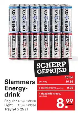 Sligro Slammers Energy drink aanbieding