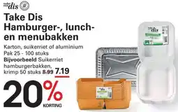 Sligro Take Dis Hamburger, lunch en menubakken aanbieding