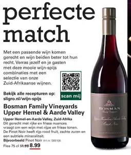 Sligro Bosman Family Vineyards Upper Hemel & Aarde Valley aanbieding