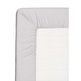 Leen Bakker Hoeslaken topdekmatras - grijs - 140x200 cm - Leen Bakker aanbieding