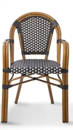 Sligro Sediamo Terrasstoel Paris met armleuning zwart aanbieding