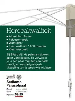 Sligro Sediamo Parasolpaal aanbieding