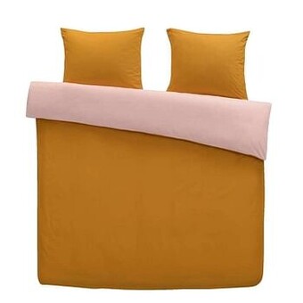 Leen Bakker At Home by Beddinghouse dekbedovertrek Gentle - bruin/roze - 240x200/220 cm - Leen Bakker aanbieding
