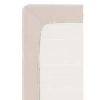 Leen Bakker Hoeslaken topdekmatras jersey - zandkleur - 90x220 cm - Leen Bakker aanbieding