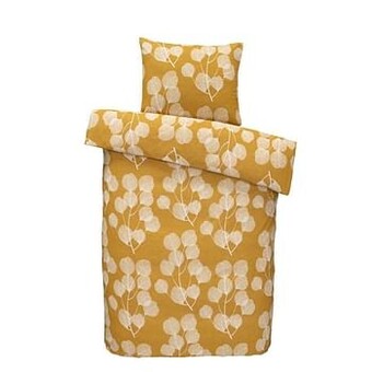 Leen Bakker Easy dekbedovertrek Mare - okerkleur - 140x200 cm - Leen Bakker aanbieding