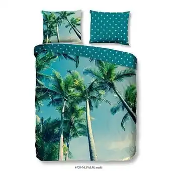 Leen Bakker Pure dekbedovertrek Palm - veelkleurig - 240x220 cm - Leen Bakker aanbieding