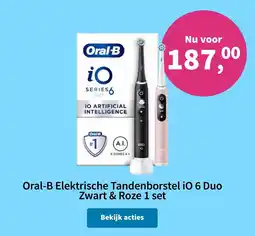 Plein.nl Oral-B Elektrische Tandenborstel iO 6 Duo Zwart & Roze aanbieding