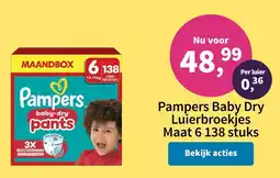 Plein.nl Pampers Baby Dry Luierbroekjes Maat 6 aanbieding