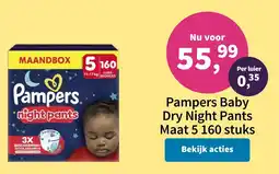 Plein.nl Pampers Baby Dry Night Pants Maat 5 aanbieding