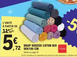E.Leclerc Drap housse coton bio aanbieding