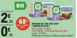 E.Leclerc Infusion ou Thé Vert Bio Jardin Bio Etic aanbieding