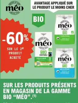 E.Leclerc Sur les produits présents en magasin de la gamme bio Meo aanbieding