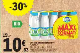 E.Leclerc Lait UHT Maxi format Bio Lactel aanbieding