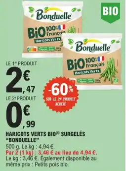 E.Leclerc Haricots verts bio surgelés bonduelle aanbieding