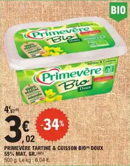 E.Leclerc Primevere Tartine & Cuisson Bio Doux 55% mat. gr. aanbieding