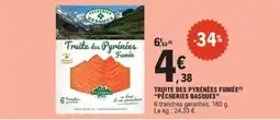 E.Leclerc Truite des pyrénées fumée pêcheries basques aanbieding