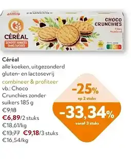 OKay Céréal Choco Crunchies zonder suikers 185 g aanbieding