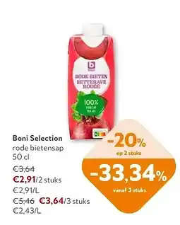 OKay Boni Selection rode bietensap 50 cl aanbieding