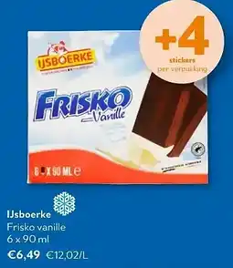 OKay IJsboerke Frisko vanille 6 x 90 ml aanbieding