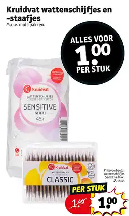 Kruidvat Kruidvat wattenschijfjes en -staafjes aanbieding